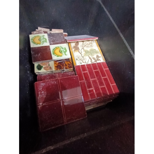 57 - 2 box lots of fireplace vintage tiles