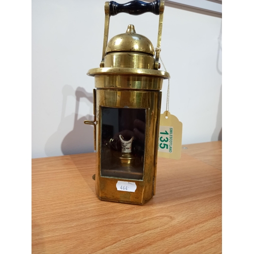 135 - Polished Brass Marine Binnacle Oil Lamp