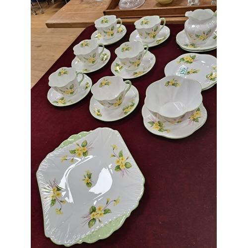 463 - Vintage Shelley 'Primrose' tea set stunning condition