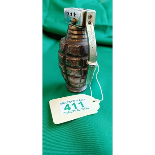 411 - vintage grenade lighter combat P.GL D.Pat 14210