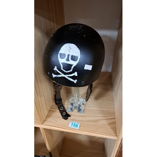 158 - Cromwell The Noll helmet with skull and crossbones (stand not included)