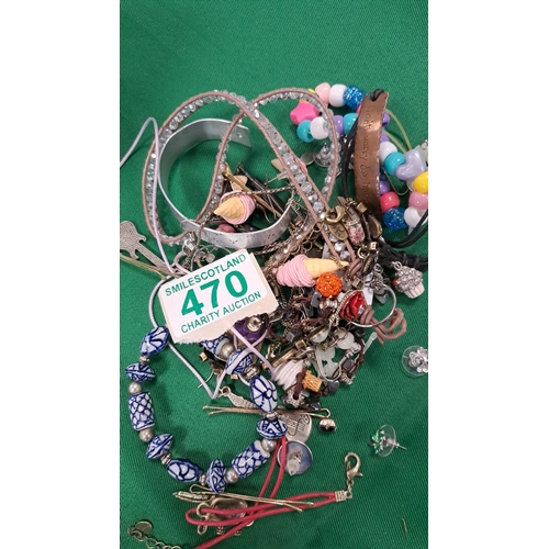 470 - Costume Jewellery + Kath Kidson watch and 2002 FIFA world cup Korean stop watch.