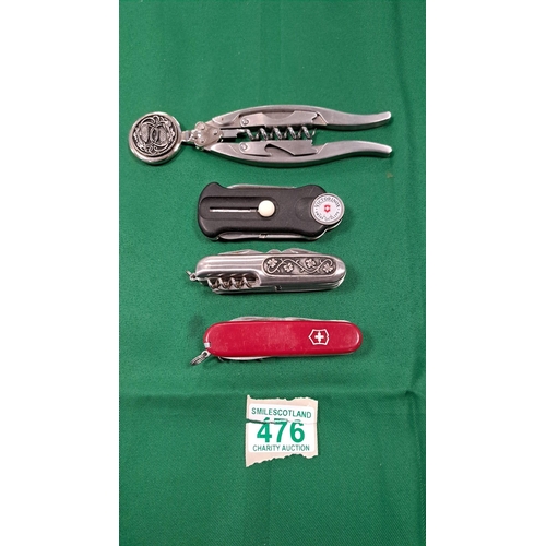 476 - Collectable pen knives to include victorinox  etc .