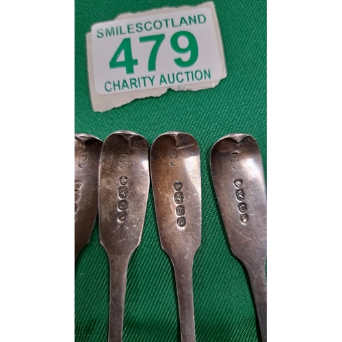 479 - 4 X Silver spoons hallmarked David Pettifer London 1836