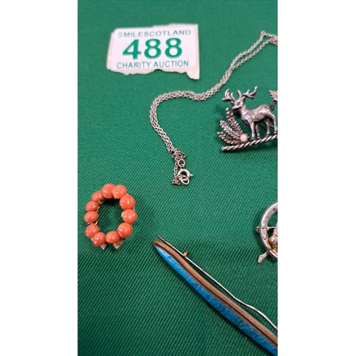 488 - a nice selection of Scottish style jewellery some marked silver