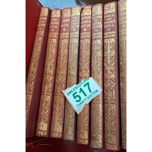 517 - A set of 24 Rudyard Kipling pocket books with soft covers from the 1920`s