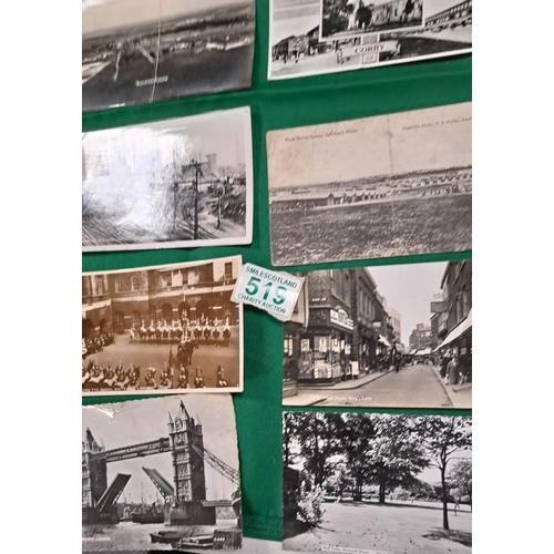 519 - a selection of mainly English black and white postcards