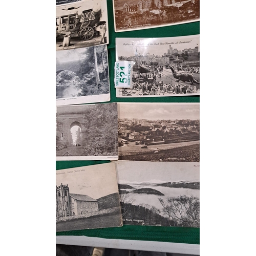 521 - A selection of black and white Scottich postcards