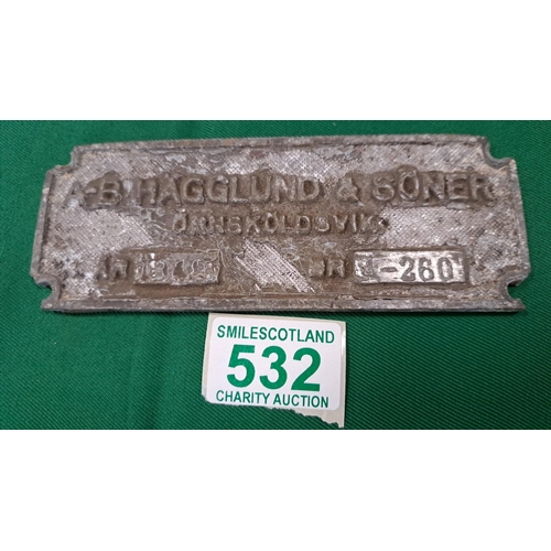 532 - 2 vintage trailer plate signs