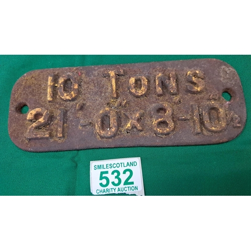 532 - 2 vintage trailer plate signs