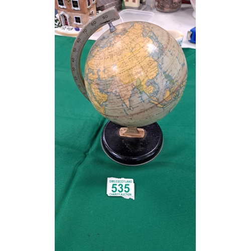 535 - vintage globe by Chad Valley No.10174  stands at approx 23cm tall