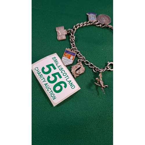 556 - Vintage Sterling Silver Charm Bracelet and Charms