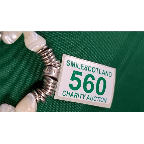 560 - 2 necklaces and a bracelet marked Links of London