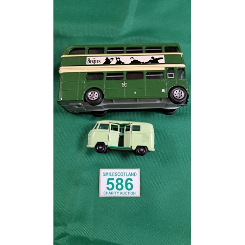 586 - A selection of 5 collectable buses to include Magical Mystery Tour