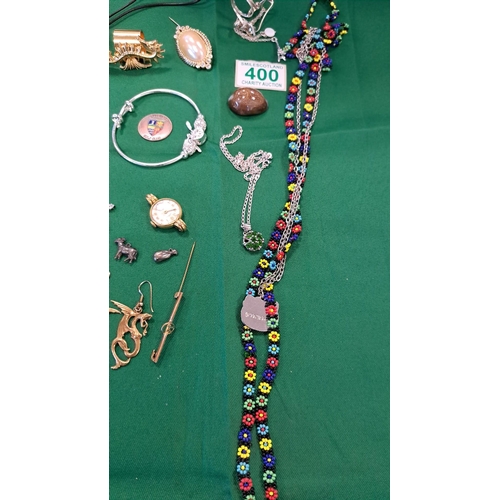 400 - A selection of Jewelery and watch heads are per photos