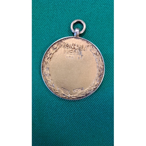 404 - Scottish Daily Express Monthly Medal Hallmarked . J.Mc M  silver hallmarked , no subscription with o... 