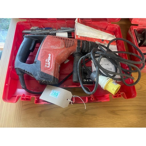280 - Hilti TE7-C 110v hammer drill, in case