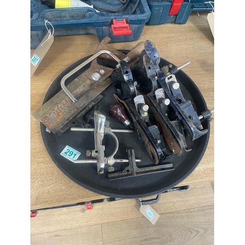 291 - Tray lot 3 x 78's rebate planes, etc