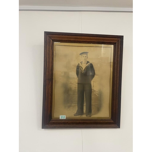 312 - Vintage framed portrait, The Sailor