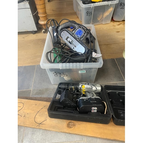 324 - Box lot electrical and hand tools