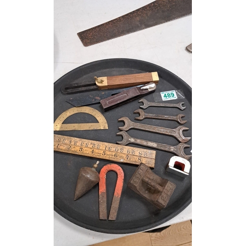 489 - Tray lot of vintage tools