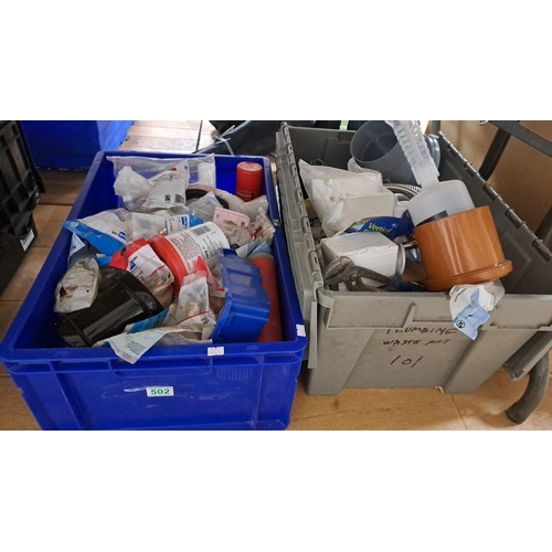 502 - 2 x Box lots of plumbing parts