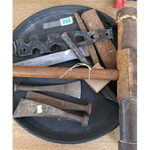 292 - Tray lot shipwrights tools etc