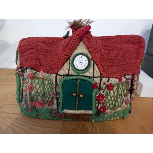 22 - Vintage tea cosy with clock and historic letter of provenance