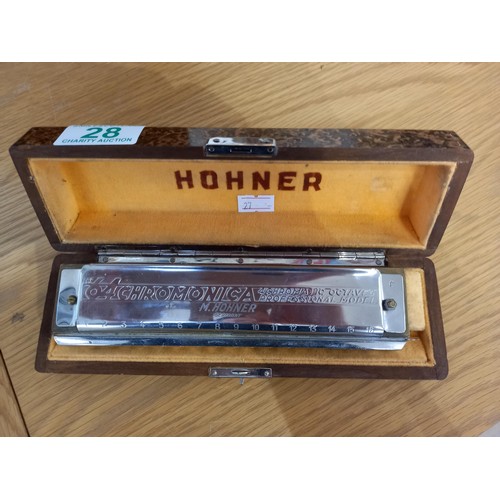 28 - Hohner 64 mouth organ in original case