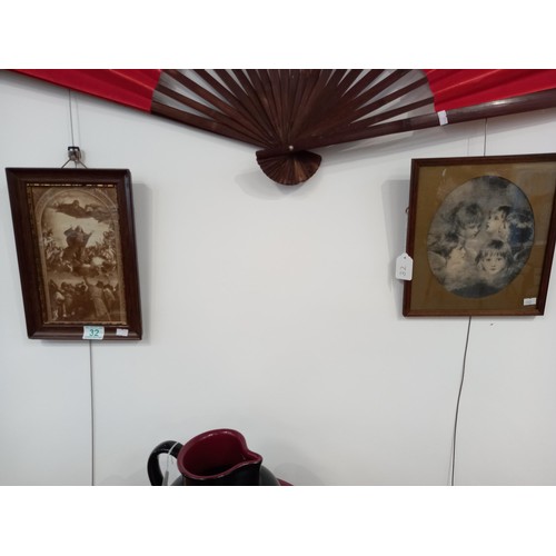 32 - 2 x framed religious pictures