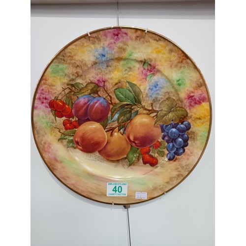 40 - Wall hanging plate, still life, by Sovereign