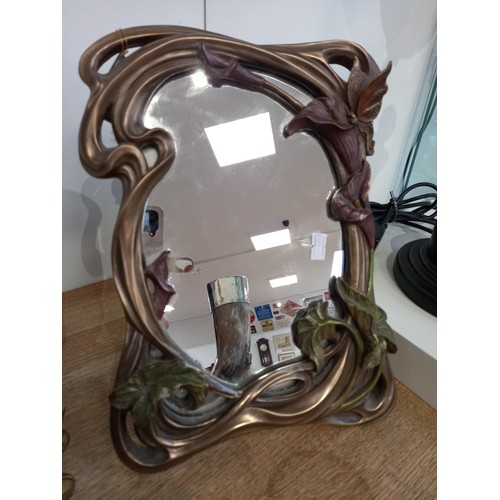 42 - Art nouveau mirror and photo frame