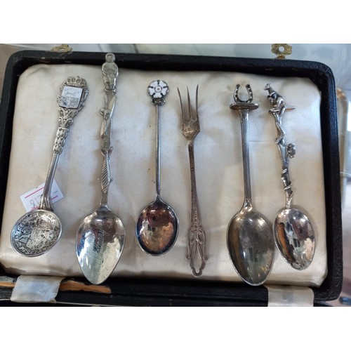 59 - Art nouveau style spools and sugar pinch with other collectable teaspoons