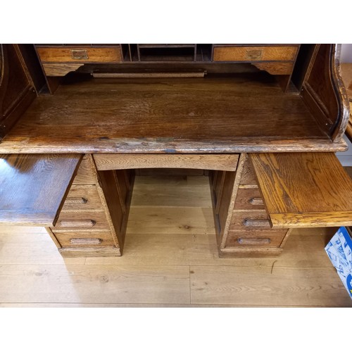 72 - Vintage oak roll-top desk