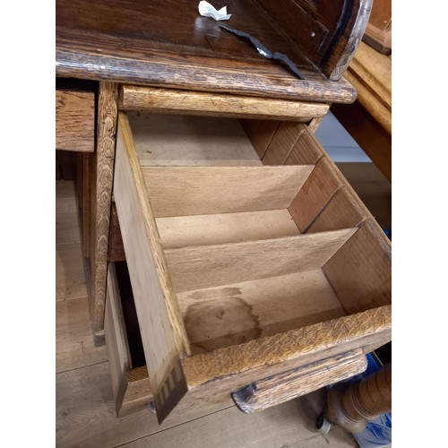 72 - Vintage oak roll-top desk