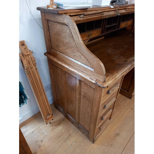 72 - Vintage oak roll-top desk