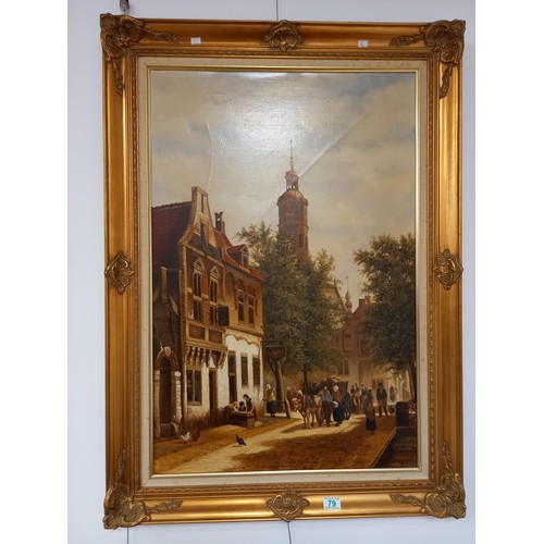 79 - Vintage framed oil painting by Core, 110x80cm approx.