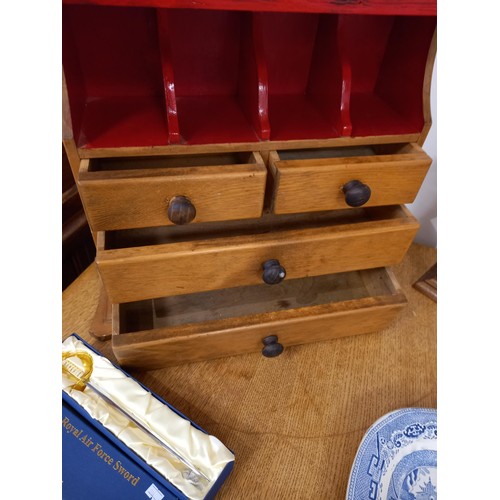 80 - Small oak drawer set