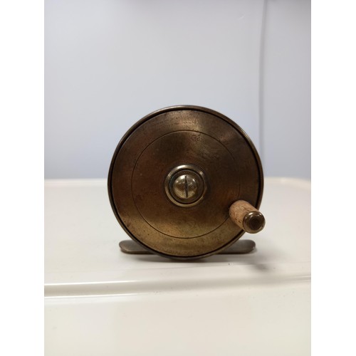 100 - Vintage miniature brass fishing reel