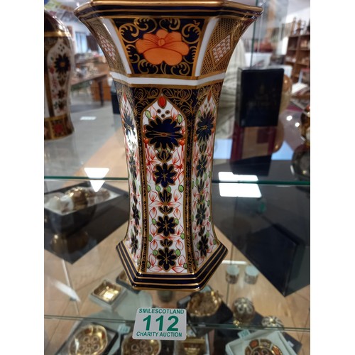 112 - Royal Crown Derby vase, date code 1919, approx 20cm high