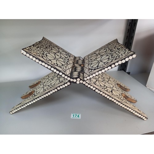 174 - Islamic mother of pearl folding book stand