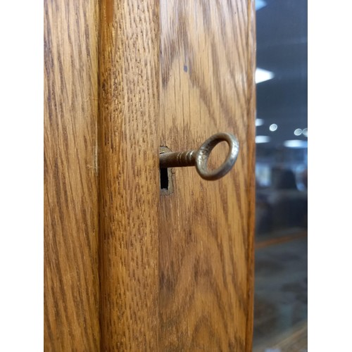 186 - Oak dresser with mirror and book storage