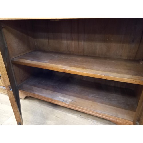 186 - Oak dresser with mirror and book storage