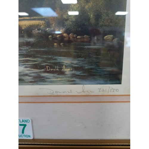 197 - Framed limited edition 321/850 fishing print, signed by Donald Ayres