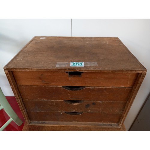 205 - Vintage small four drawer table top set