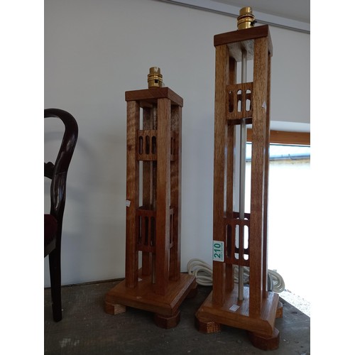 210 - Set of 2 wooden lamp bases