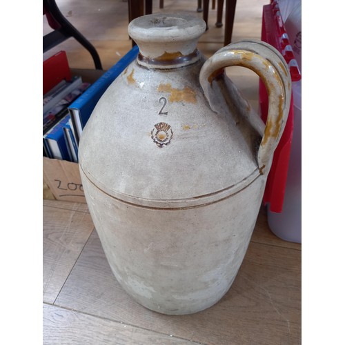 329 - 2x box lot of odds and old stoneware flagon jar