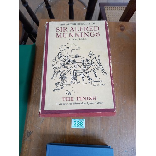 338 - Sir Alfred Munnings biography 1950 first edition in 3 volumes.