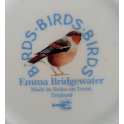 360 - Emma Bridgewater 4x birds collection baby mugs 'pheasant', 'little owl', 'blackcock', 'hawfinch'.