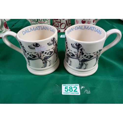 582 - Emma Bridgewater 2x Dalmatian Dogs mugs